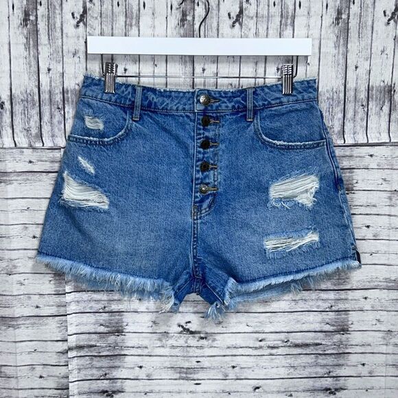 Show Me Your Mumu Arizona Button Up Denim Shorts - Picture 1 of 10